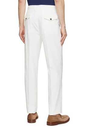 Back View - Click To Enlarge - BRUNELLO CUCINELLI - Pleated Cotton Gabardine Pants