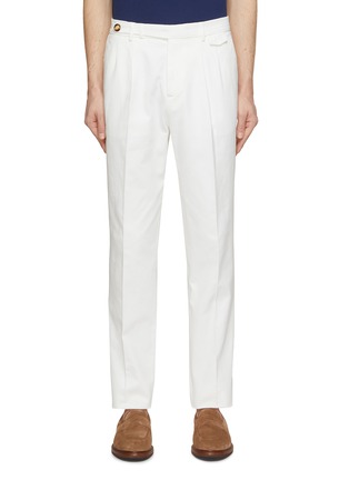 Main View - Click To Enlarge - BRUNELLO CUCINELLI - Pleated Cotton Gabardine Pants