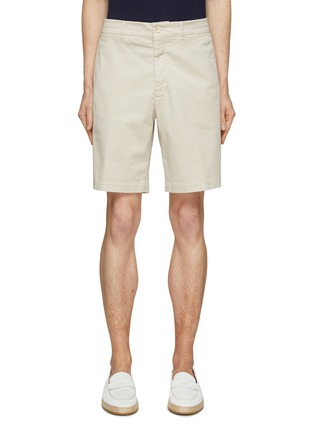 Main View - Click To Enlarge - BRUNELLO CUCINELLI - Flat Front Cotton Gabardine Shorts