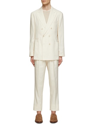 BRUNELLO CUCINELLI | Double Breasted Linen Wool Suit