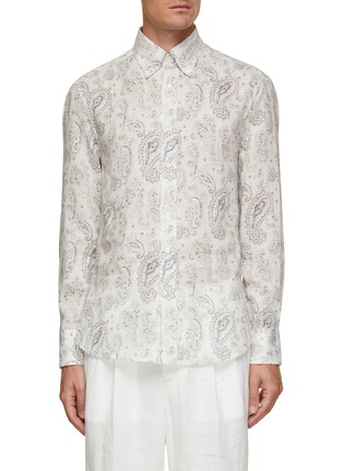 Main View - Click To Enlarge - BRUNELLO CUCINELLI - Paisley Linen Shirt