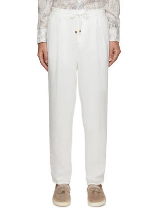 Main View - Click To Enlarge - BRUNELLO CUCINELLI - Dyed Linen Gabardine Jogger Pants