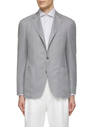 Main View - Click To Enlarge - CANALI - Notch Lapel Wool Blazer