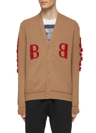 Main View - Click To Enlarge - BARRIE - Embroidered BB And Floral Ornament Cardigan