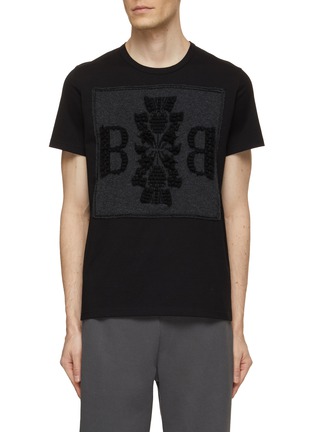 Main View - Click To Enlarge - BARRIE - Cashmere Logo Patch Crewneck T-Shirt