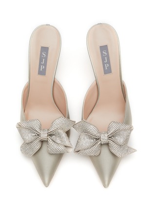 Detail View - Click To Enlarge - SJP BY SARAH JESSICA PARKER - Paley 70 Crystal Bow Satin Mule