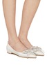 Figure View - Click To Enlarge - SJP BY SARAH JESSICA PARKER - Glory Crystal Embellished Bow Satin Flats
