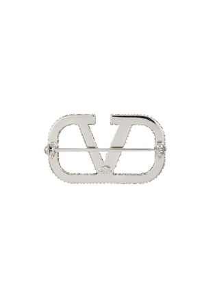 Figure View - Click To Enlarge - VALENTINO GARAVANI - Vlogo Signature Metal Brooch