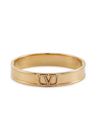 Main View - Click To Enlarge - VALENTINO GARAVANI - VLogo Swarovski Crystal Brass Bracelet