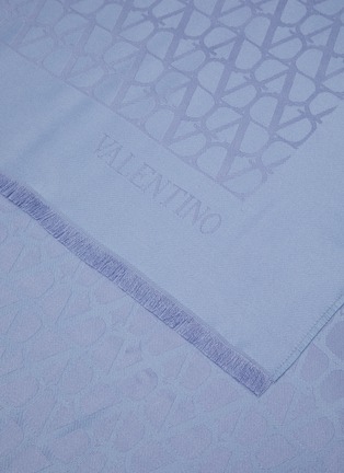 Detail View - Click To Enlarge - VALENTINO GARAVANI - Iconograph Jacquard Silk Wool Blend Scarf