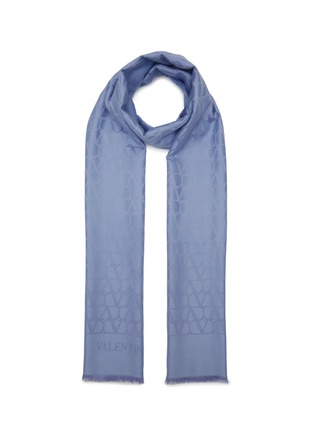 Main View - Click To Enlarge - VALENTINO GARAVANI - Iconograph Jacquard Silk Wool Blend Scarf