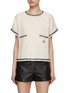Main View - Click To Enlarge - MONCLER - Contrast Trim Tweed Top