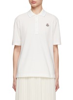 MONCLER | Ribbed Collar Short Sleeve Polo Shirt | Women MONCLER | Ribbed Collar Short Sleeve Polo Shirt | Women