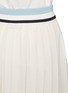  - MONCLER - Striped Waistband Pleated Crepe Midi Skirt