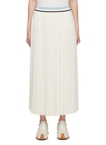 MONCLER | Striped Waistband Pleated Crepe Midi Skirt | Women