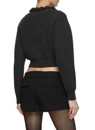 Back View - Click To Enlarge - ALEXANDERWANG - Cropped Bike Chain Trim Pullover