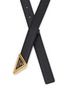 Detail View - Click To Enlarge - PRADA - Triangle Metal Logo Buckle Saffiano Leather Belt