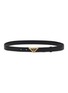 Main View - Click To Enlarge - PRADA - Triangle Metal Logo Buckle Saffiano Leather Belt