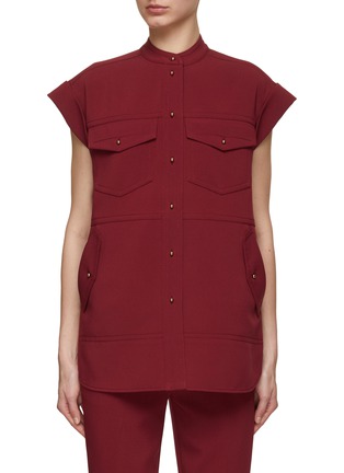 Main View - Click To Enlarge - ST. JOHN - Cap Sleeve Button Up Top