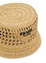 Detail View - Click To Enlarge - PRADA - Logo Intarsia Raffia Bucket Hat