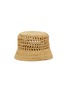 Figure View - Click To Enlarge - PRADA - Logo Intarsia Raffia Bucket Hat