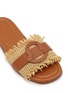 Detail View - Click To Enlarge - MONCLER - Bell Raffia Leather Slides