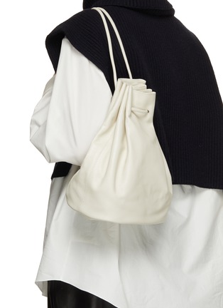 Figure View - Click To Enlarge - NOTHING WRITTEN - Large Drawstring Leather Bucket Bag