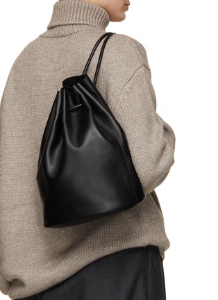 Figure View - Click To Enlarge - NOTHING WRITTEN - Large Drawstring Leather Bucket Bag