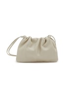 NOTHING WRITTEN | Small Drawstring Leather Shoulder Bag | WHITE 