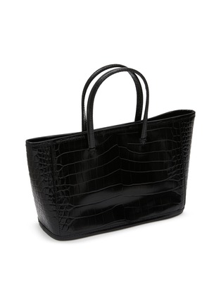 NOTHING WRITTEN | Small Crocodile Embossed Leather Tote Bag | BLACK ...
