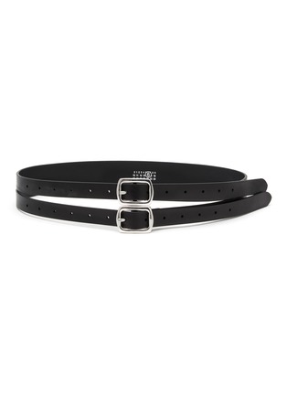 Main View - Click To Enlarge - MM6 MAISON MARGIELA - Leather Double Buckle Belt
