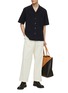 Figure View - Click To Enlarge - BARENA - Flat Front Wide Leg Twill Pants