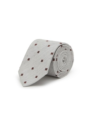 Main View - Click To Enlarge - STEFANOBIGI MILANO - Floral Silk Linen Tie