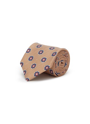 Main View - Click To Enlarge - STEFANOBIGI MILANO - Floral Print Silk Linen Tie