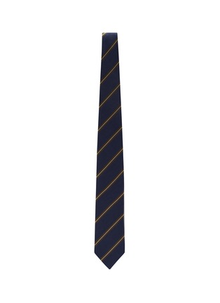 Figure View - Click To Enlarge - STEFANOBIGI MILANO - Herringbone Contrast Stripe Linen Silk Tie