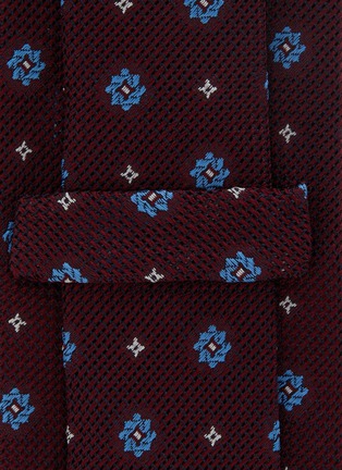 Detail View - Click To Enlarge - STEFANOBIGI MILANO - Floral Embroidered Silk Grenadine Tie
