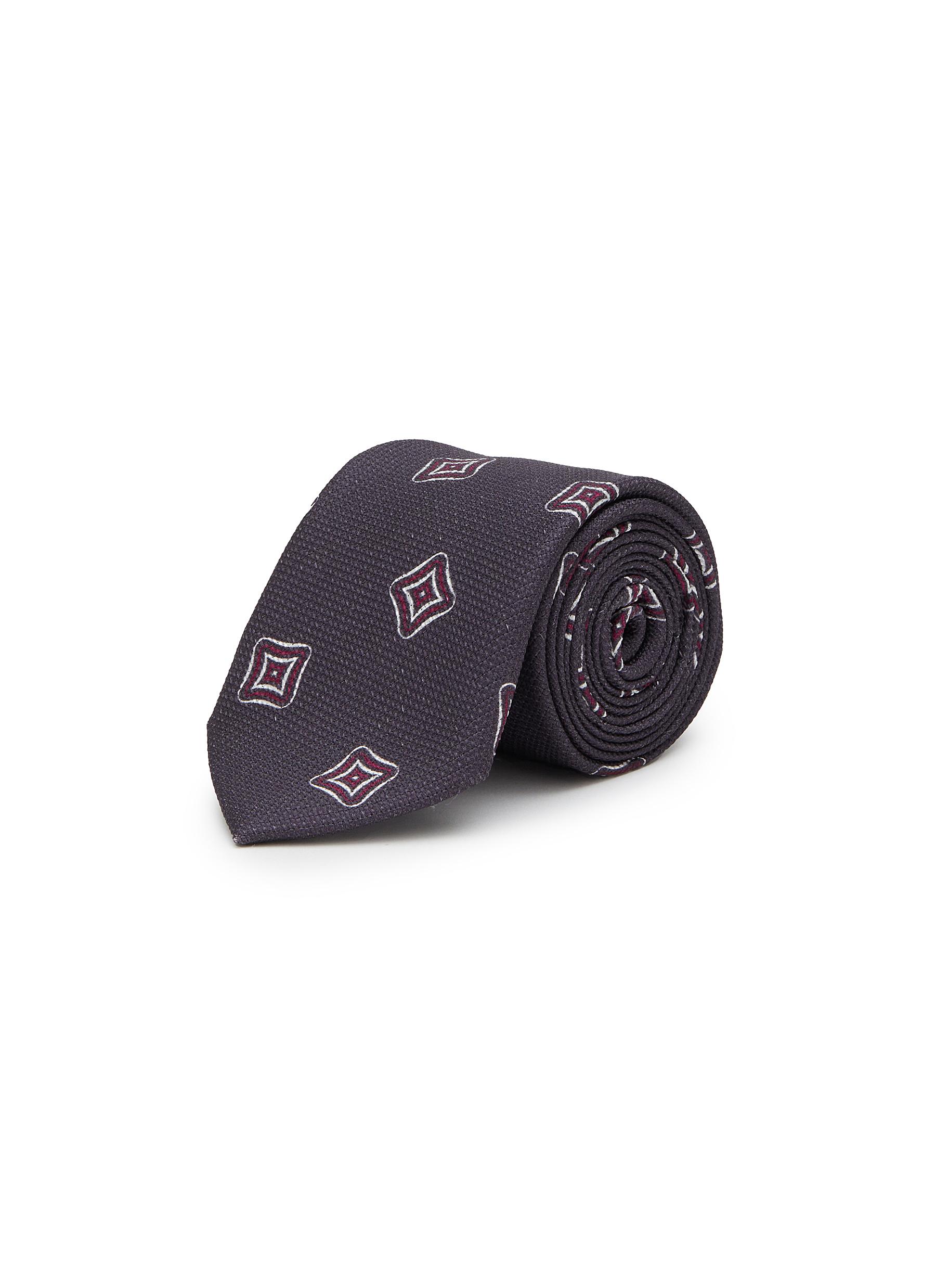 Geometric Printed Silk Tie