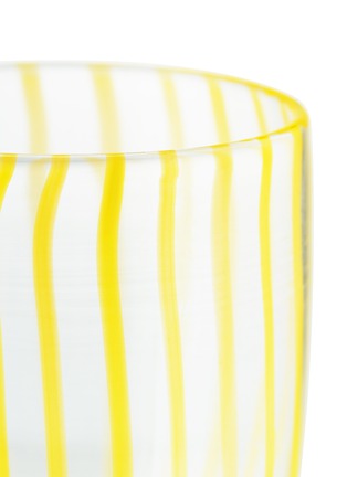 Detail View - Click To Enlarge - AQUAZZURA - Capri Stripe Murano Glass Tumbler Set Of 2 — Yellow