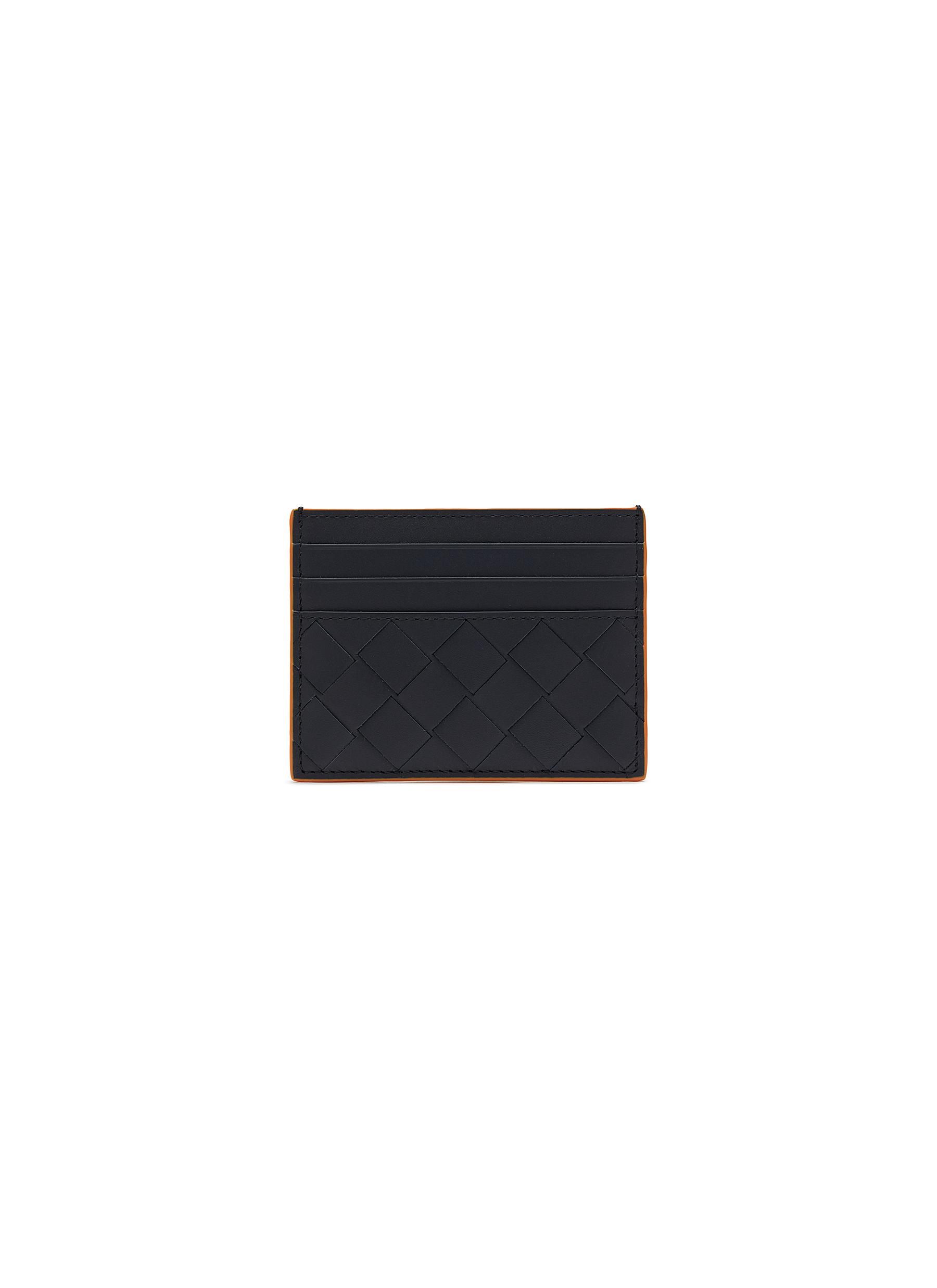 カードケース・名刺入れ BOTTEGA VENETA DARK BROWN INTRECCIATO CARD HOLDER Bottega Veneta Intrecciato Zipped Card Case in Black