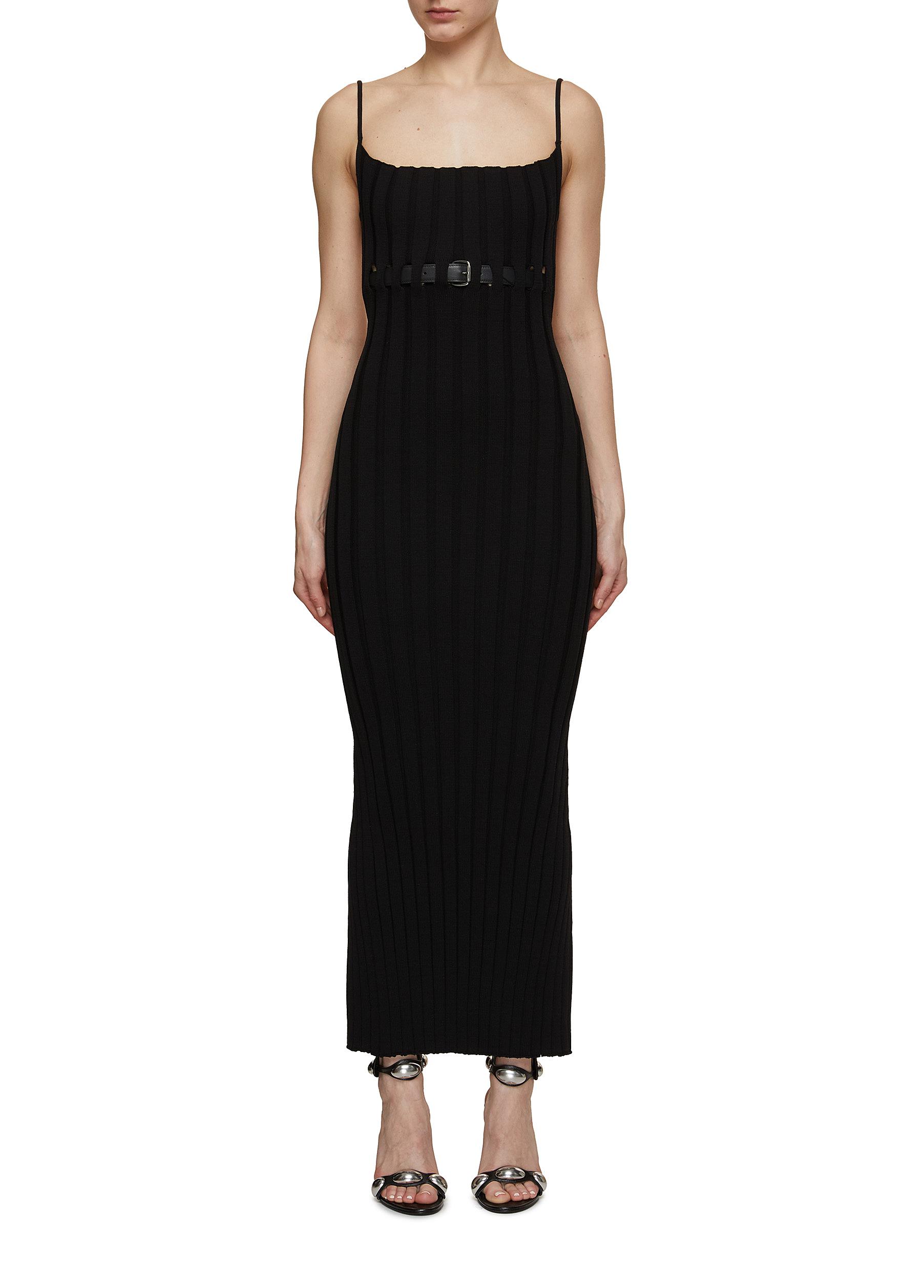 T By Alexander Wang Striped Silk Slip Dress in Black | Lyst
