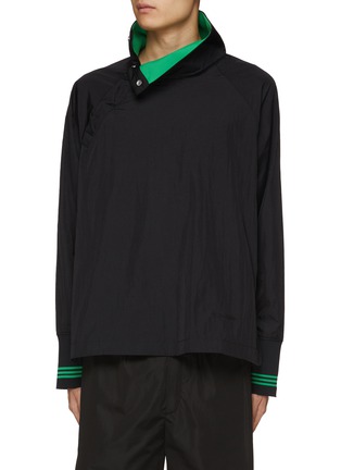 Main View - Click To Enlarge - ADIDAS - x Wales Bonner Assymeteric Collar Nylon Track Top