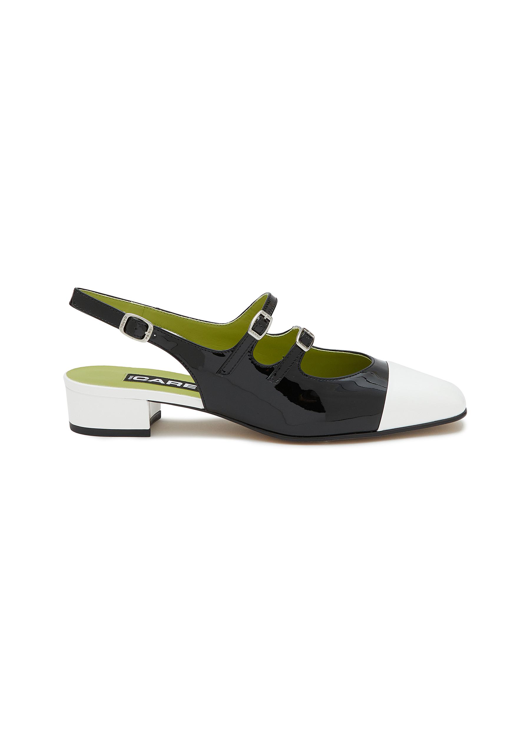 Abricot 20 Double-strap Patent Leather Slingback Mules