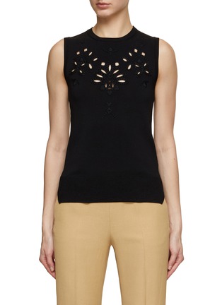Main View - Click To Enlarge - ERMANNO SCERVINO - Embroidered Front Knit Tank Top