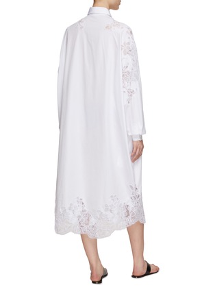 Back View - Click To Enlarge - ERMANNO SCERVINO - Oversized Lace Embroidered Shirt Dress
