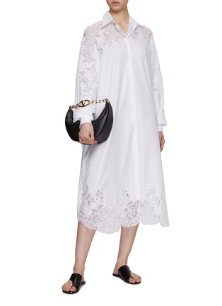 Figure View - Click To Enlarge - ERMANNO SCERVINO - Oversized Lace Embroidered Shirt Dress