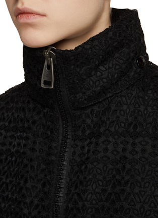 Detail View - Click To Enlarge - ERMANNO SCERVINO - Sheer Zip Up Hooded Coat