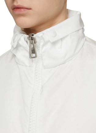 Detail View - Click To Enlarge - ERMANNO SCERVINO - Lace Insert Hooded Zip Up Jacket