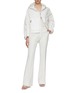 Figure View - Click To Enlarge - ERMANNO SCERVINO - Lace Insert Hooded Zip Up Jacket