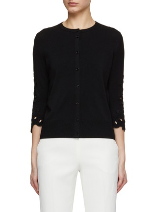 Main View - Click To Enlarge - ERMANNO SCERVINO - Embroidered Sleeve Cardigan