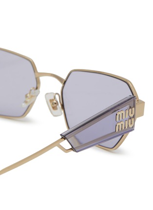 Detail View - Click To Enlarge - MIU MIU - Metal Geometric Sunglasses